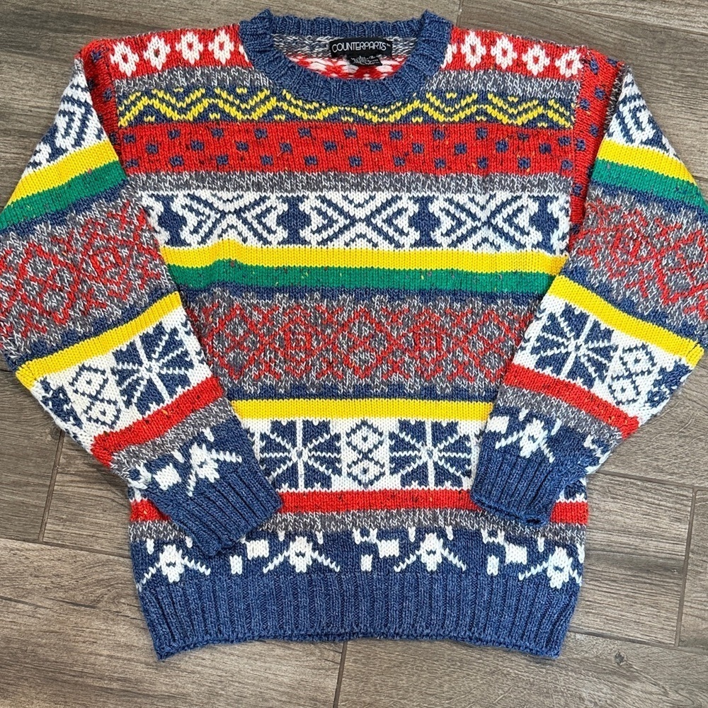 Vintage 1980’s Counterparts Multicolor Crewneck Sweater
